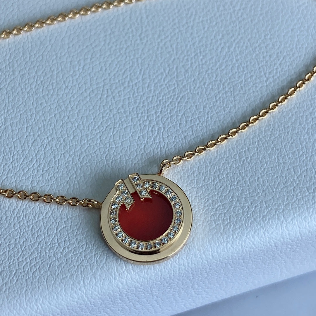 [Glow Muse ]T DIAMOND CIRCLE PEDANT NECKLACE