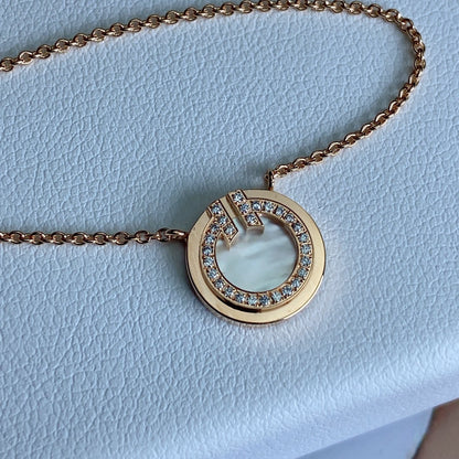 [Glow Muse ]T DIAMOND CIRCLE PEDANT NECKLACE