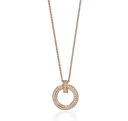 [Glow Muse ]T CIRCLE PEDANT DIAMOND NECKLACE