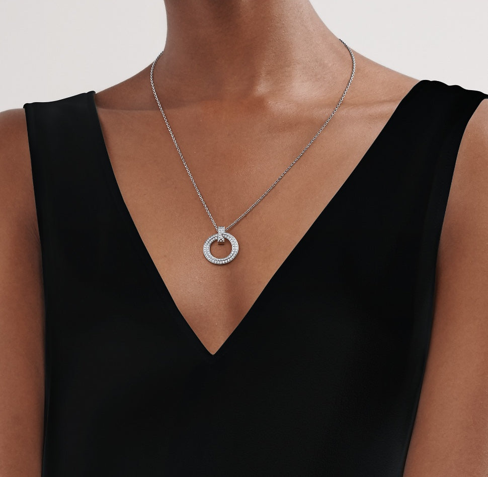 [Glow Muse ]T CIRCLE PEDANT DIAMOND NECKLACE