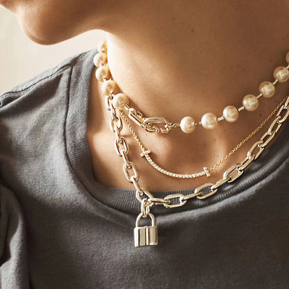 [Glow Muse ]HARDWEAR PEARL WRAP NECKLACE