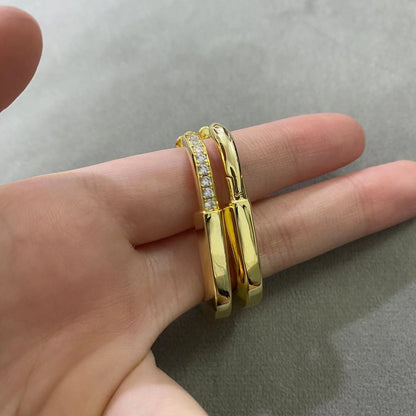 [Glow Muse ]LOCK MEDIUM DIAMNOND EARRINGS