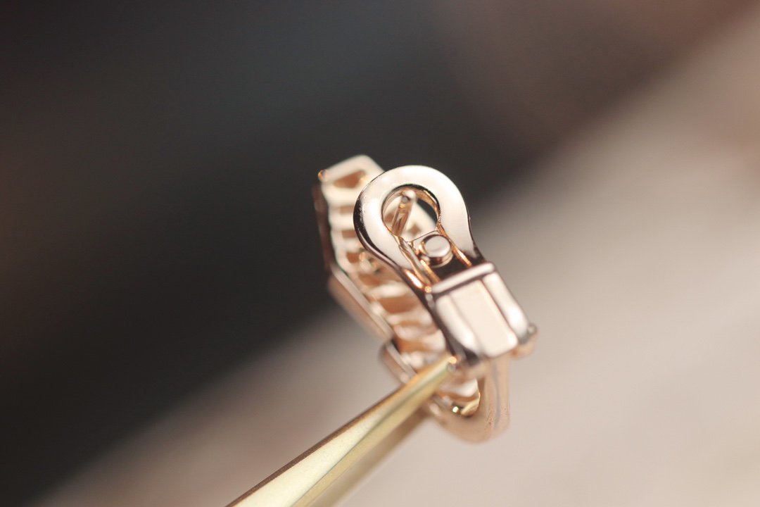 [⭐Glow Muse ]SERPENT PINK GOLD DIAMOND EARRINGS
