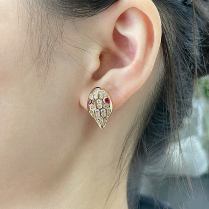 [⭐Glow Muse ]SERPENT DIAMOND STUD EARRINGS