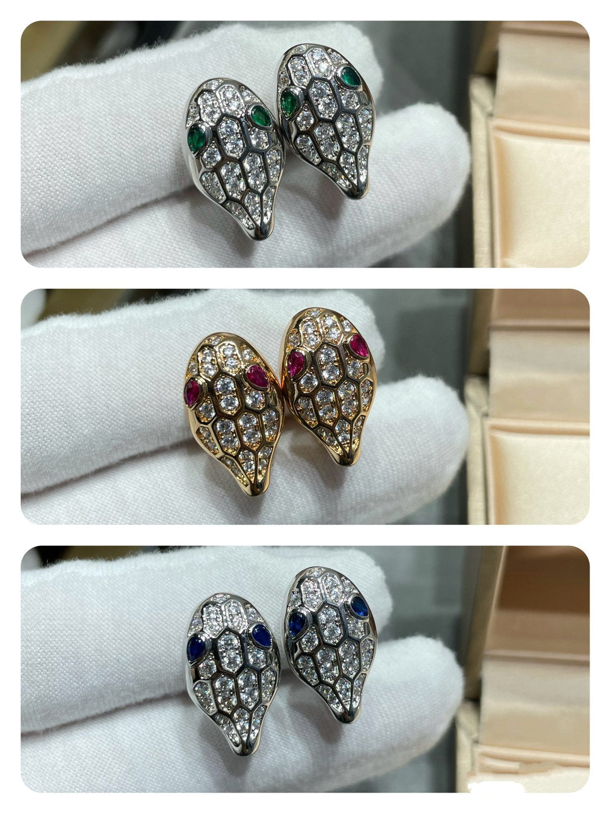 [⭐Glow Muse ]SERPENT DIAMOND STUD EARRINGS