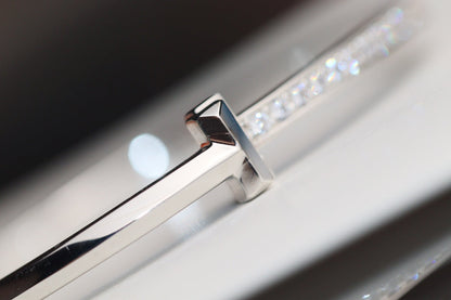 [Glow Muse ]NARROW T1 HINGED BANGLE DIAMOND SILVER