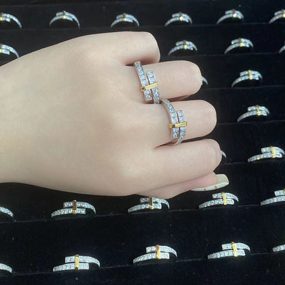 [Glow Muse ]EDGE GOLD SILVER DIAMOND RING