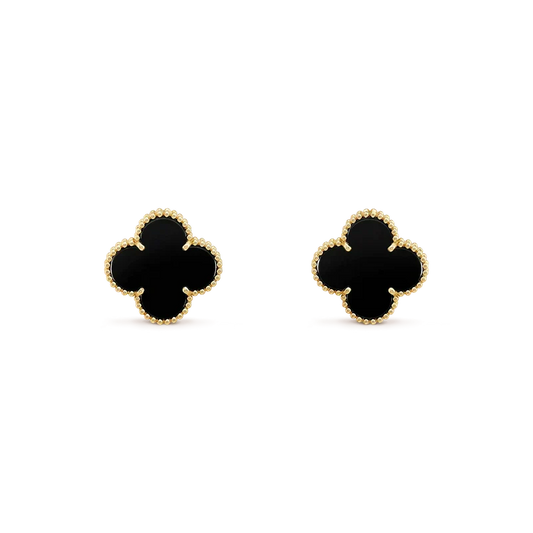 [Glow Muse]CLOVER MEDIUM 1 MOTIFS  ONYX STUD EARRINGS