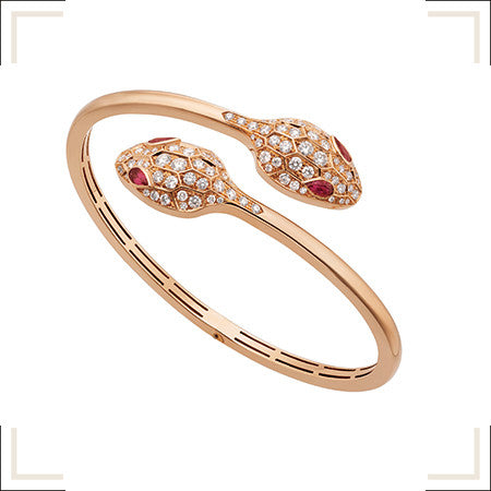 [⭐Glow Muse ]SERPENTI BRACELET PINK GOLD DIAMOND DOUBLE SNAKE