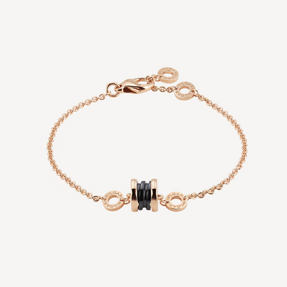 [⭐Glow Muse ]ZERO 1 SOFT PINK GOLD AND BLACK CERAMIC BRACELET