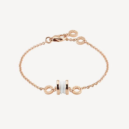 [⭐Glow Muse ]ZERO 1 SOFT PINK GOLD AND WHITE CERAMIC BRACELET