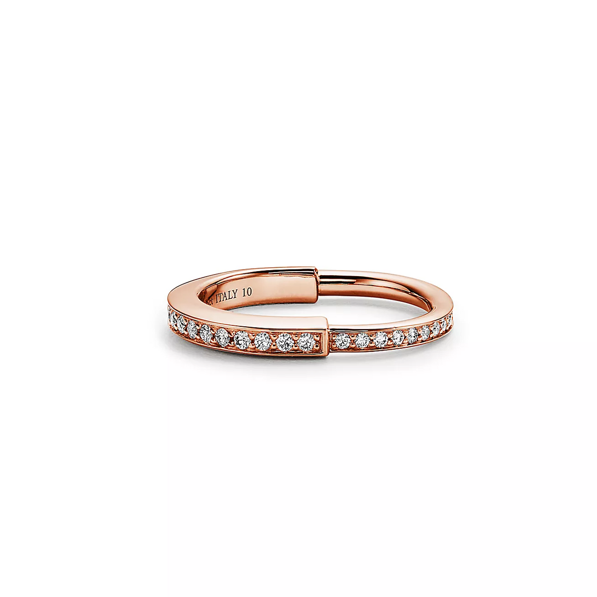 [Glow Muse ]LOCK RING PINK GOLD DIAMOND PAVED