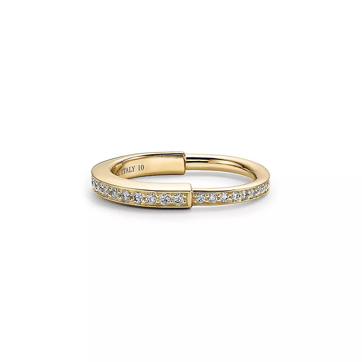 [Glow Muse ]LOCK RING GOLD DIAMOND PAVED