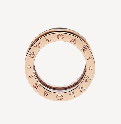 [⭐Glow Muse ]ZERO 1 TWO-BAND WITH MATTE BLACK CERAMIC PINK GOLD RING