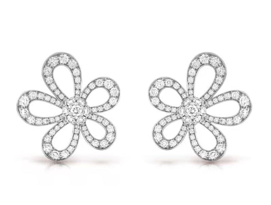 [⭐Glow Muse]FLOWERLACE EARRINGS FULL DIAMONDS