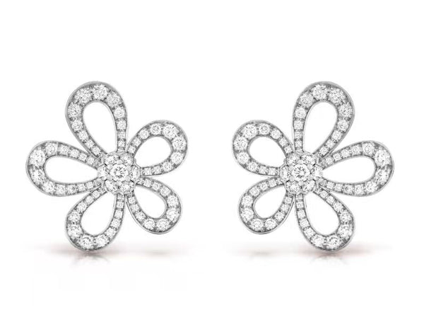 [⭐Glow Muse]FLOWERLACE EARRINGS FULL DIAMONDS