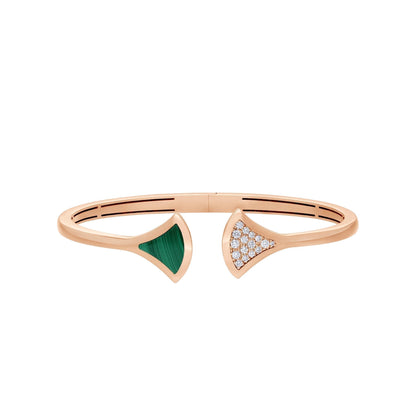 [⭐Glow Muse ]DREAM BRACELET OPEN MALACHITE PINK GOLD