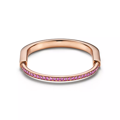 [Glow Muse ]LOCK BRACELET ROSE DIAMOND PINK GOLD