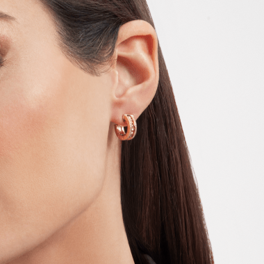 [⭐Glow Muse ]ZERO 1 ROCK GOLD EARRINGS WITH STUDDED SPIRAL AND PAVED DIAMONDS