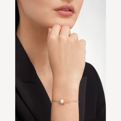 [⭐Glow Muse ]ZERO 1 SOFT PINK GOLD AND WHITE CERAMIC BRACELET