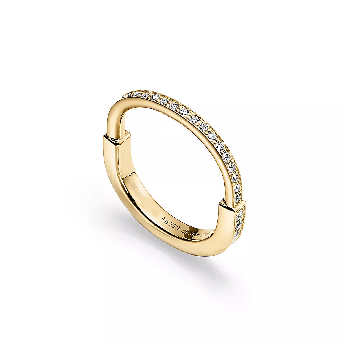 [Glow Muse ]LOCK RING GOLD DIAMOND PAVED