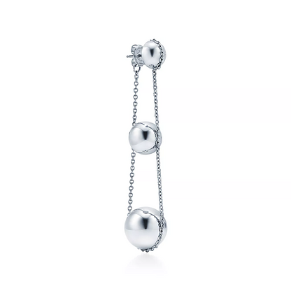 [Glow Muse ]TRIPLE DROP SILVER EARRINGS