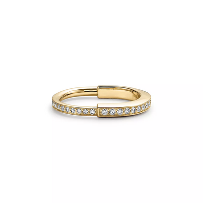 [Glow Muse ]LOCK RING GOLD DIAMOND PAVED