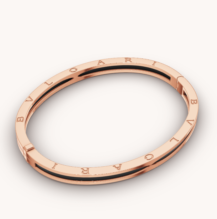 [⭐Glow Muse ]ZERO 1 PINK GOLD WITH BLACK CERAMIC BRACELET