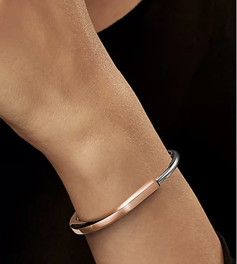 [Glow Muse ]LOCK BRACELET ROSE AND WHITE GOLD