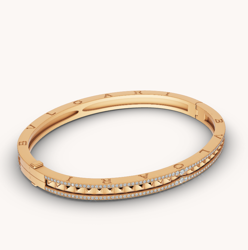 [⭐Glow Muse ]ZERO 1 SPIRAL AND PAVED DIAMOND GOLD BRACELET