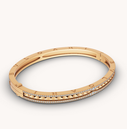 [⭐Glow Muse ]ZERO 1 SPIRAL AND PAVED DIAMOND GOLD BRACELET