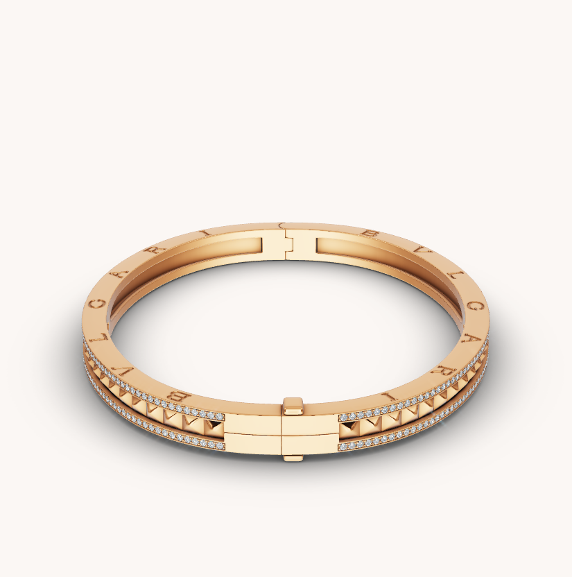 [⭐Glow Muse ]ZERO 1 SPIRAL AND PAVED DIAMOND GOLD BRACELET