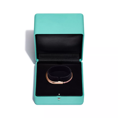 [Glow Muse ]LOCK BRACELET ROSE DIAMOND PINK GOLD