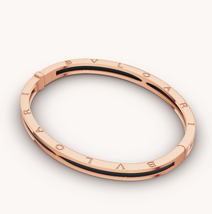 [⭐Glow Muse ]ZERO 1 PINK GOLD WITH BLACK CERAMIC BRACELET