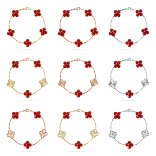 [⭐Glow Muse]CLOVER 5 MOTIF RED PATTERN BRACELET COLLECTION
