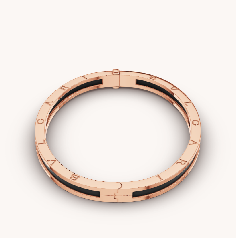 [⭐Glow Muse ]ZERO 1 PINK GOLD WITH BLACK CERAMIC BRACELET
