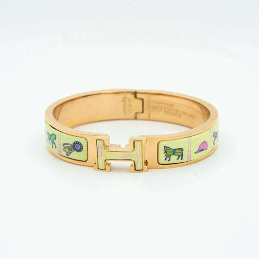 [Glow Muse]H PINK GOLD BRACELET CREAM CERAMIC