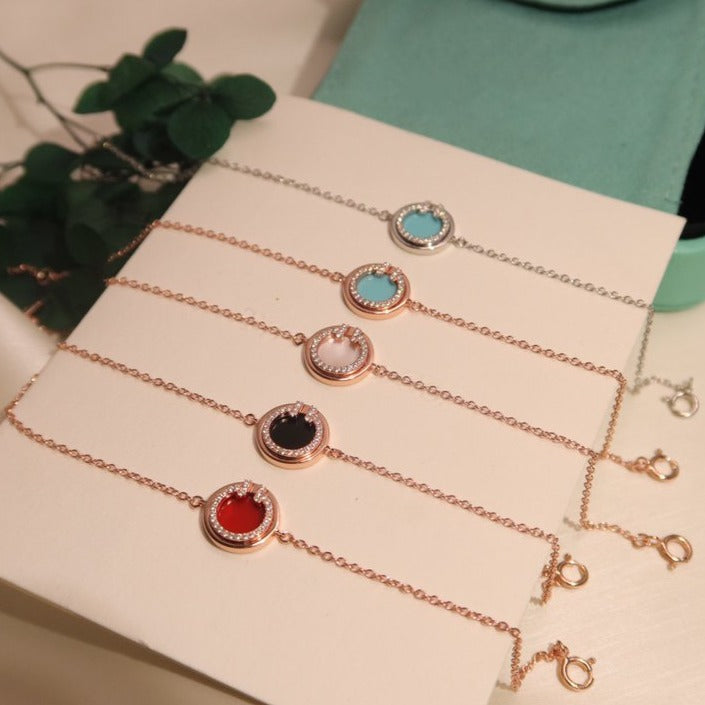 [Glow Muse ]DIAMOND CIRCLE PINK GOLD BRACELET