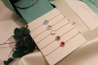 [Glow Muse ]DIAMOND CIRCLE PINK GOLD BRACELET