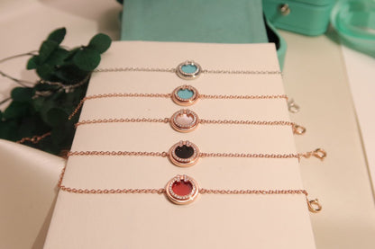[Glow Muse ]DIAMOND CIRCLE PINK GOLD BRACELET