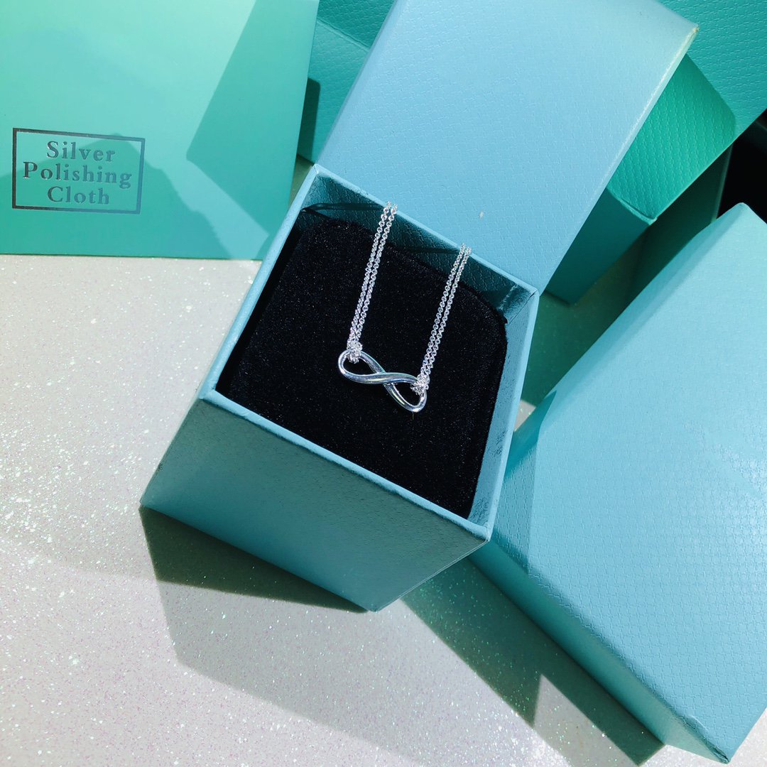 [Glow Muse ]SILVER INFINITY DOUBLE CHAIN NECKLACE