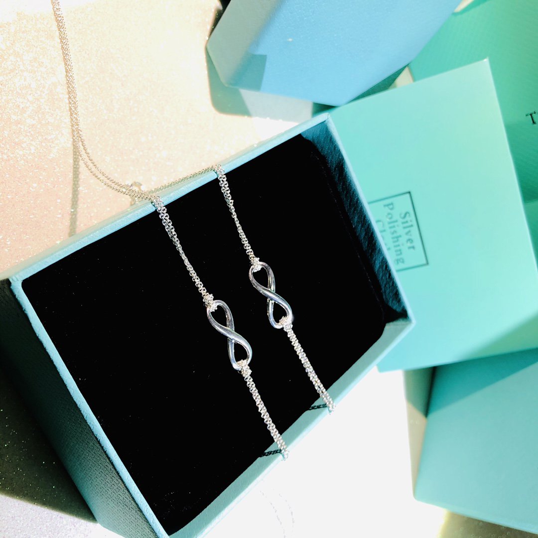 [Glow Muse ]SILVER INFINITY DOUBLE CHAIN NECKLACE