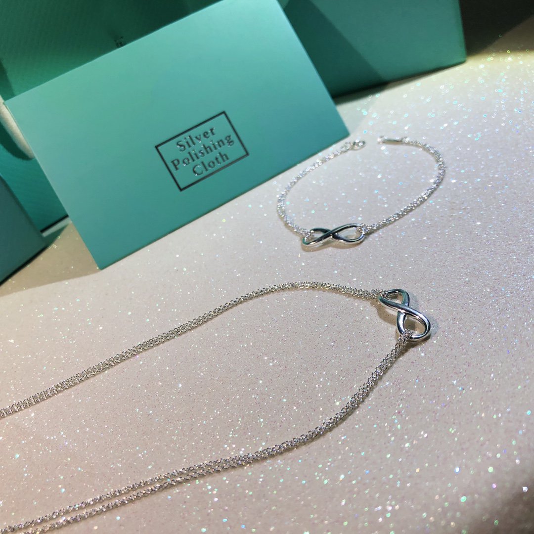 [Glow Muse ]SILVER INFINITY DOUBLE CHAIN NECKLACE