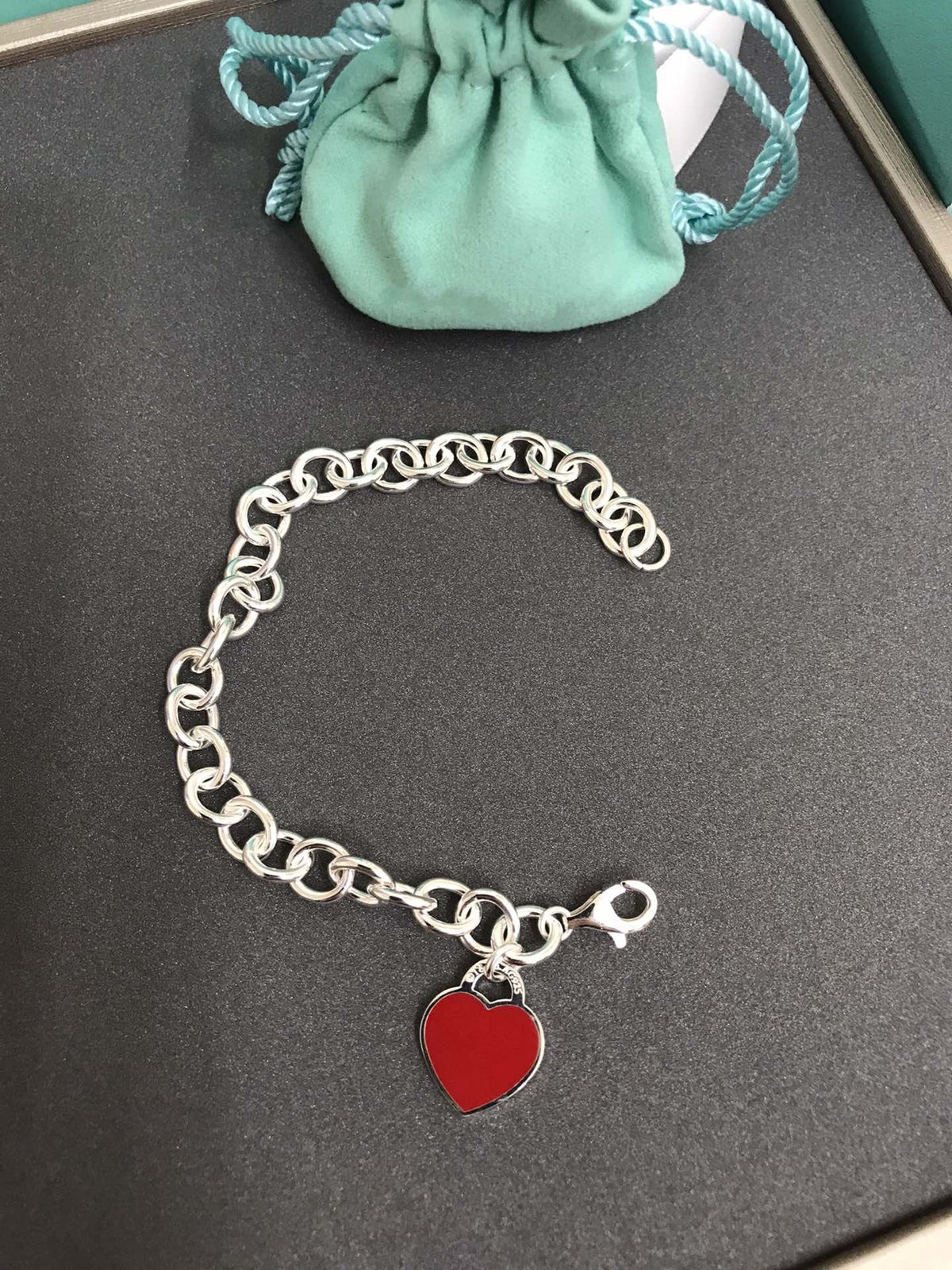 [Glow Muse ]HEART TAG BRACELET SILVER MEDIUM