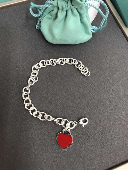 [Glow Muse ]HEART TAG BRACELET SILVER MEDIUM