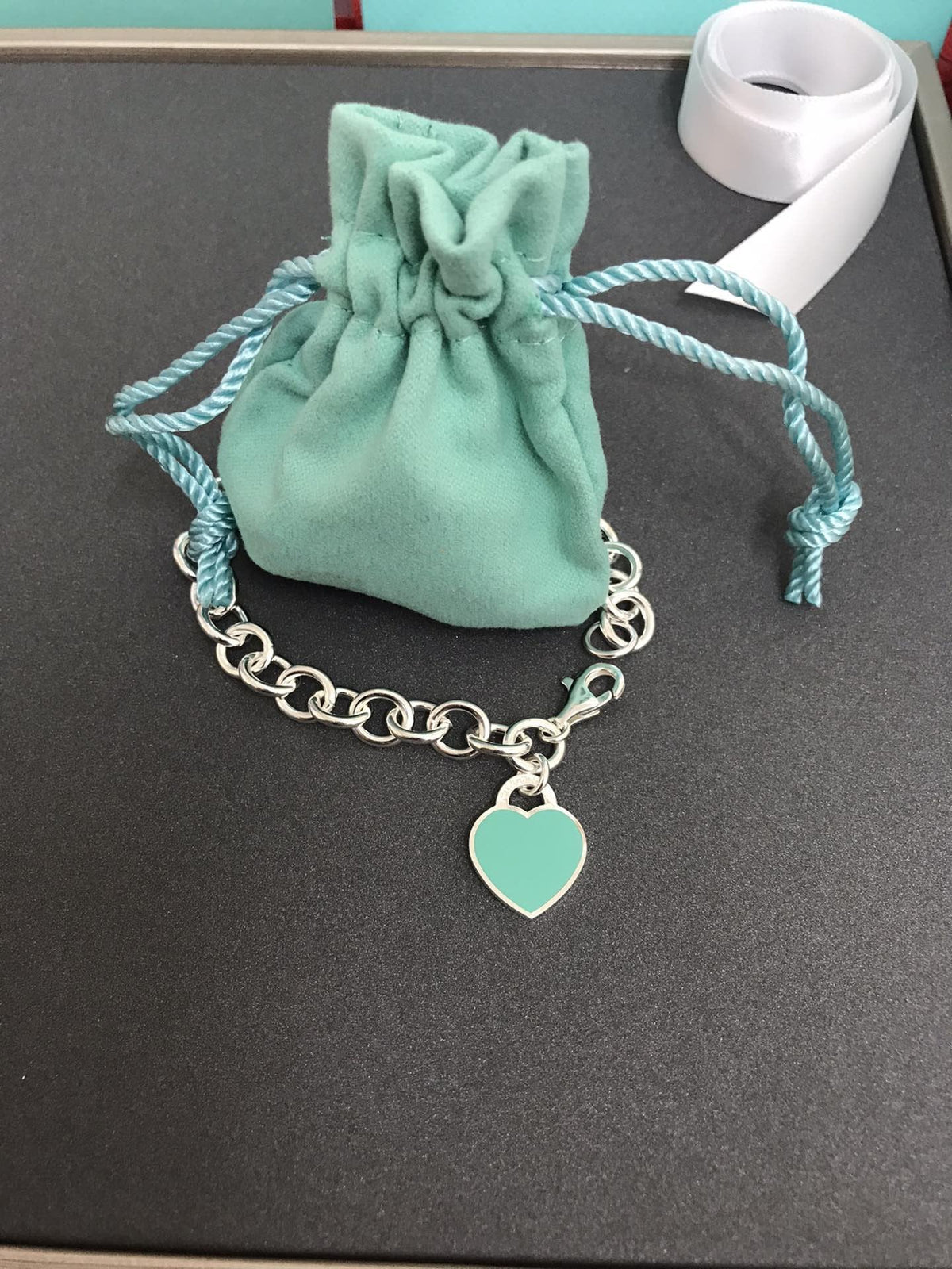[Glow Muse ]HEART TAG BRACELET SILVER MEDIUM