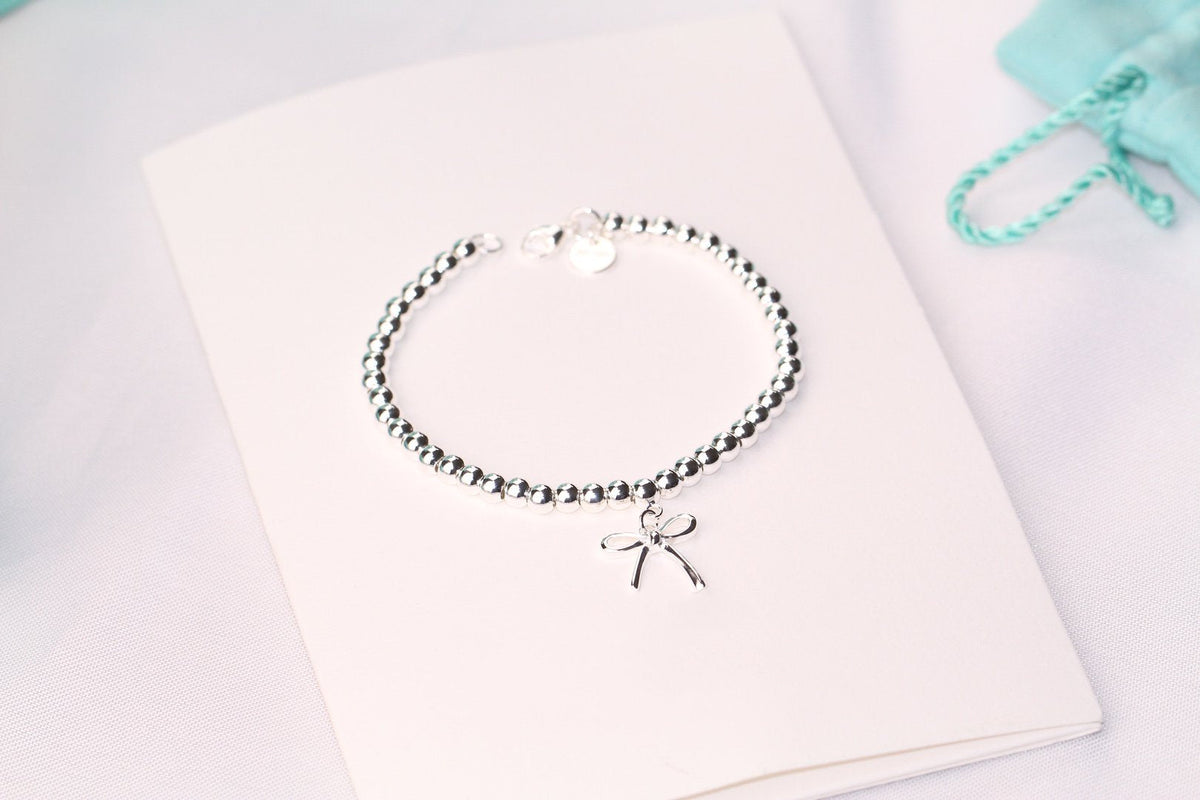 [Glow Muse ]STERLING SILVER BOW BEAD BRACELET
