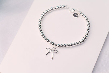 [Glow Muse ]STERLING SILVER BOW BEAD BRACELET