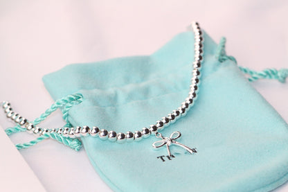 [Glow Muse ]STERLING SILVER BOW BEAD BRACELET