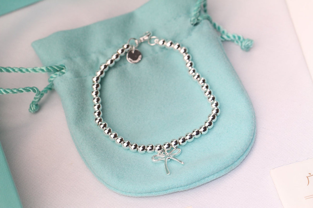 [Glow Muse ]STERLING SILVER BOW BEAD BRACELET
